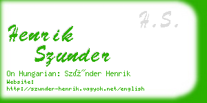 henrik szunder business card